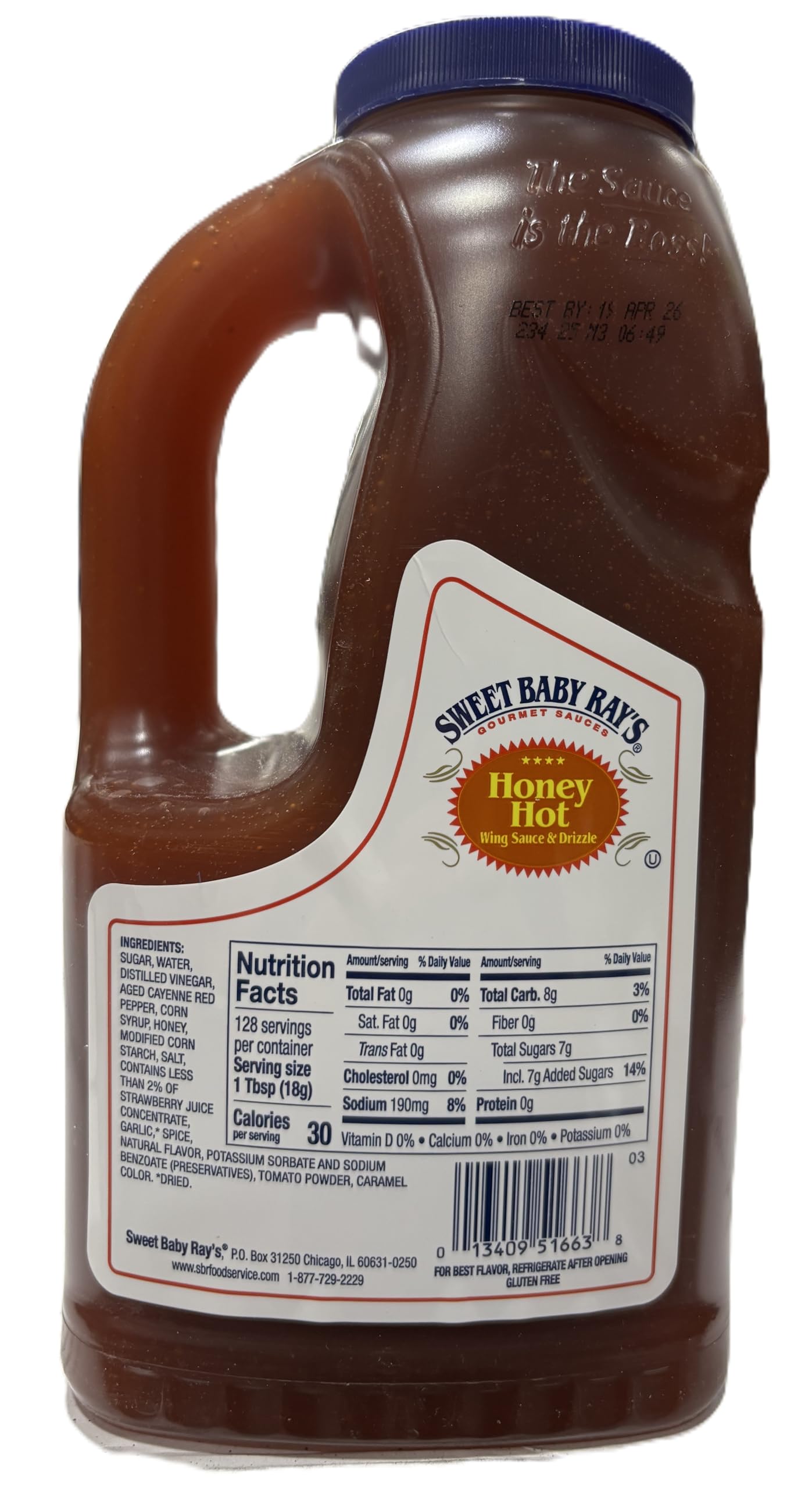 Sweet baby Ray's honey hot wing sauce and glaz Half gallon