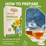 Imtenan Dandelion Drink Herbal Bag Premium Herbals Pure Egyptian Herb Fresh Herbs Rich Egypt No Additives Non Gmo Kosher Halal (1 Pack = 18 Teabags)