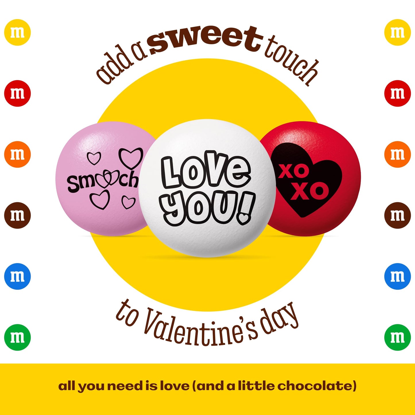 M&M’S Valentine's Day Chocolate Gift Bag, 2lb Red Pink White M&M'S with Messages, Bulk Valentine's Candy for Galentine’s Gifts, Party Favors, Candy