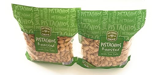 Pistachios, Roasted with Sea Salt, Two Bags, Each 16 OZ (Total 32 Ounces), Shelled