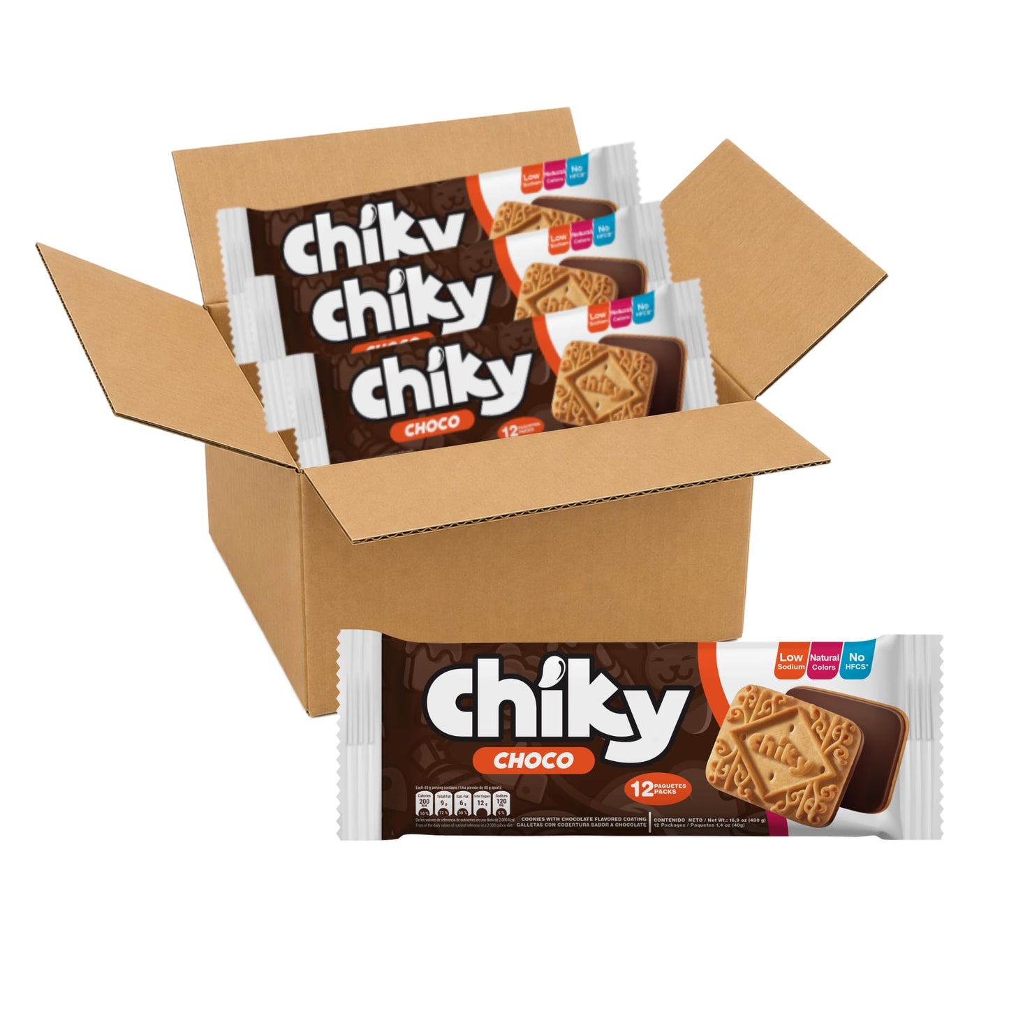Chiky Chocolate Fudge Cookies, Crunchy & Sweet, Smooth Cream Center, Crispy Texture That Melts In Every Bite, 16.9 ounces, 1 Box contains 3 Bags, each