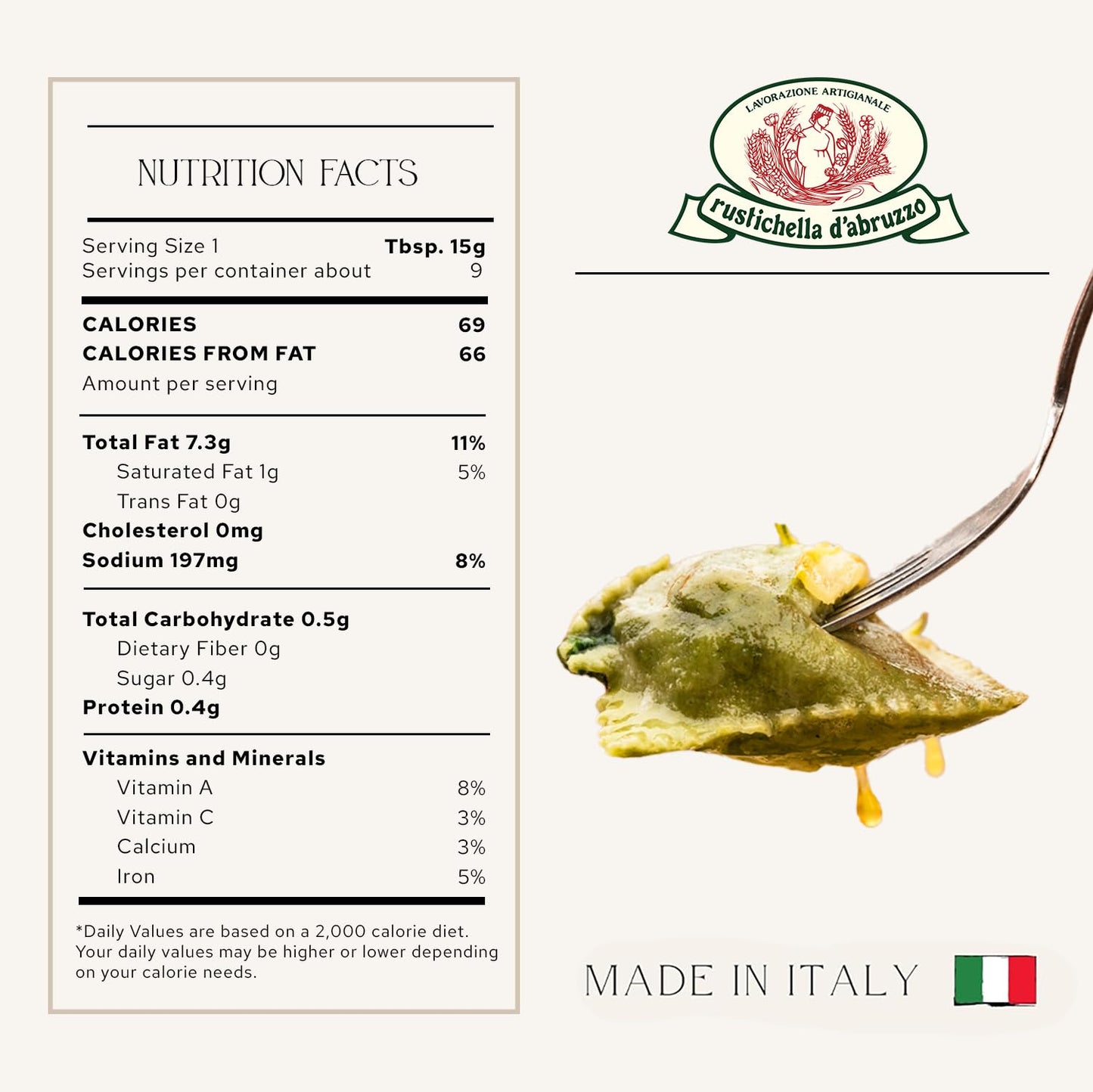 Rustichella D' Abruzzo Pesto Alla Genovese Sauce, 4.6 Fluid Ounce