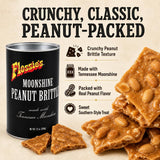 Flossie's Tennessee Moonshine Classic Peanut Brittle, Handmade Crunchy Candied Peanuts w/Touch of Southern Nostalgia, Authentic Recipe, 12 oz Can