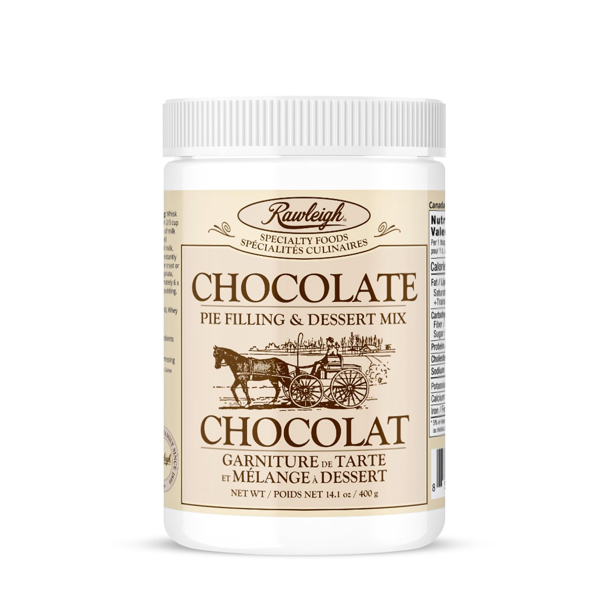 Rawleigh Chocolate Pie Filling & Dessert Mix (14.1 oz / 400g) - Makes Up to 6 Rich Homemade-Style Sumptuous Pies - Gluten Free, Kosher & Vegetarian