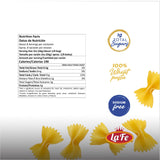 La Fe Bow Ties Parajitas Pasta 16oz - 3 Pack - Unenriched Semolina Wheat Italian Farfalle Pasta - Cholesterol & Sodium Free