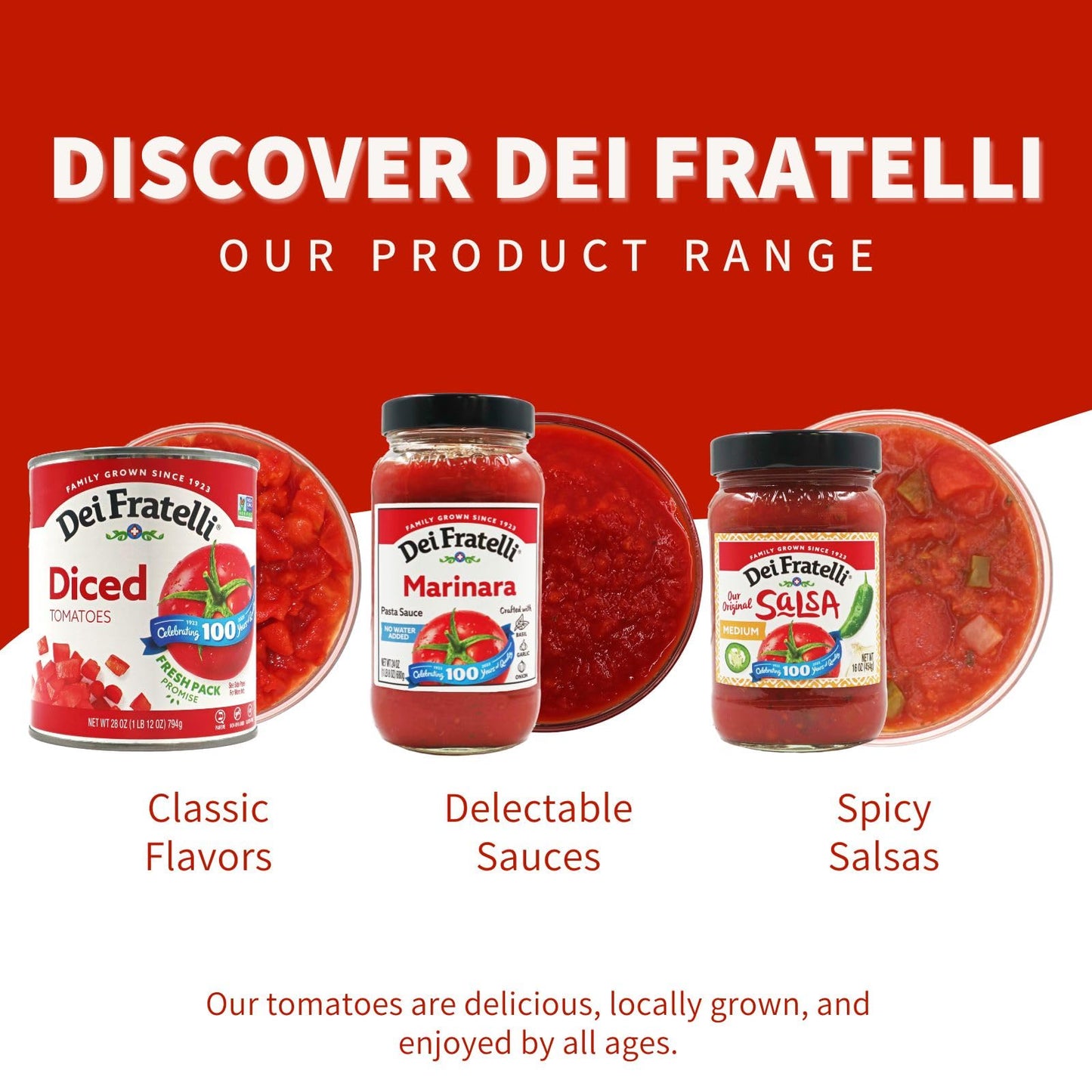 Dei Fratelli Petite Diced Tomatoes with Onion, Celery, and Peppers (14.5 oz. Cans, 6 pack) - Vine-Ripened - Non GMO, Gluten-Free
