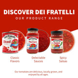 Dei Fratelli Petite Diced Tomatoes with Onion, Celery, and Peppers 14.5 oz. Cans, 12 pack) - Vine-Ripened - Non GMO, Gluten-Free