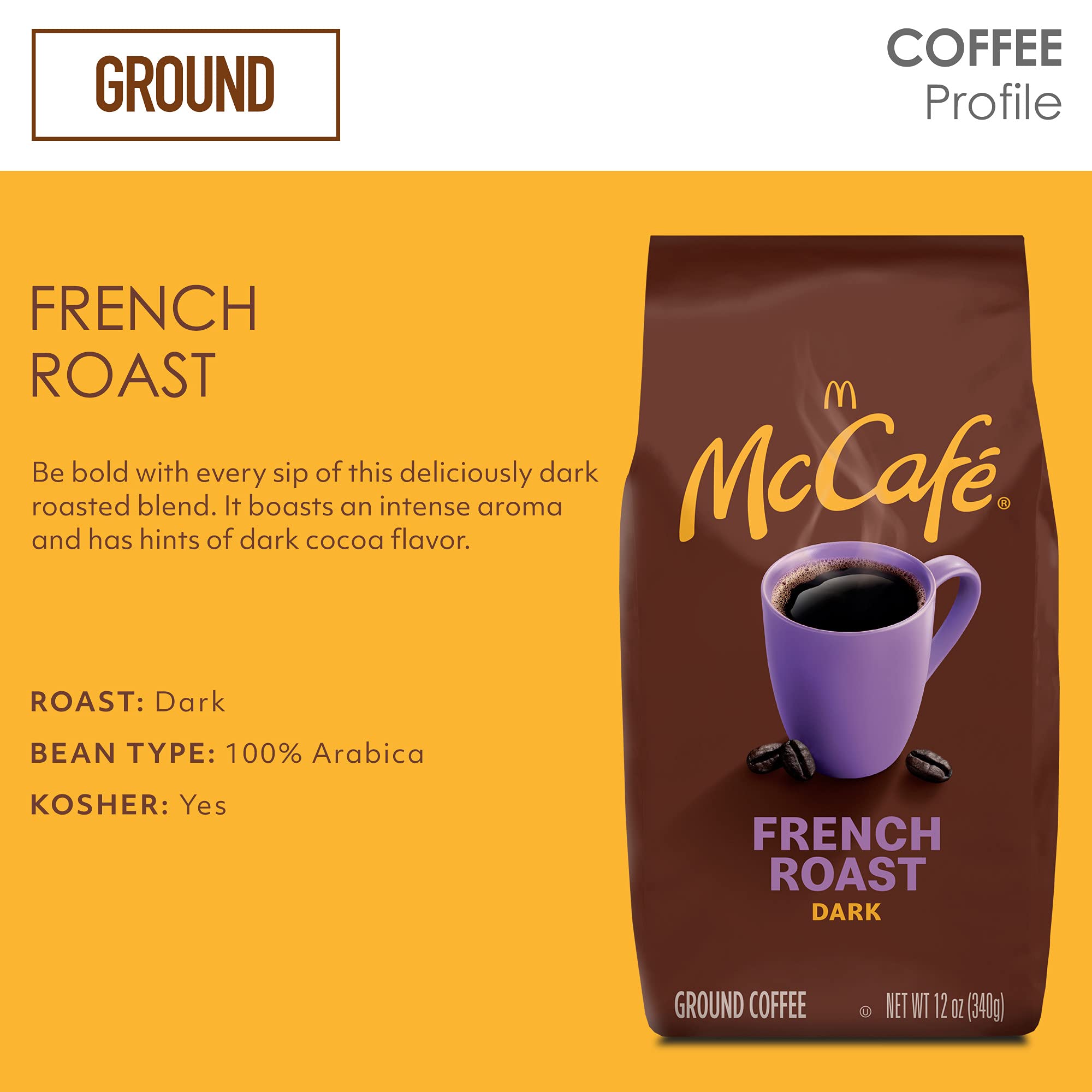 McDonalds McCafe Premium Roast Ground Coffee Bag 12.oz (Pack of 2) (Breakfast Blend - Light)