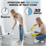 Electric Toilet Brush Scrubber and Holder Set,Electric Toilet Bowl Cleaning Kit with 8 Disposable Refill Heads,Hard Nylon Brush and Soft Silicone