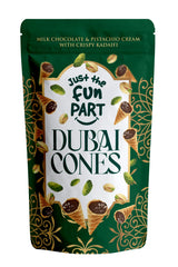 Just The Fun Part | Bite-Size Crispy Mini Waffle Dubai Cones | Filled With Premium Belgian Milk Chocolate & Pistachio Cream with Crispy Kadaifi| 4.23
