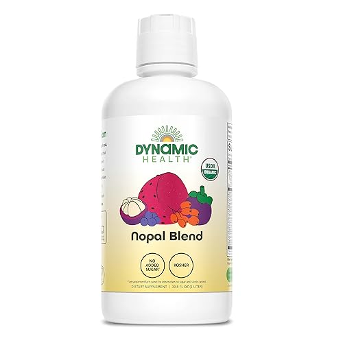 Dynamic Health Nopal Blend Juice with Acai, Certified Organic, Mangosteen and Seabuckthorn, Natural Antioxidants, Omegas, Vitamins and Amino Acids