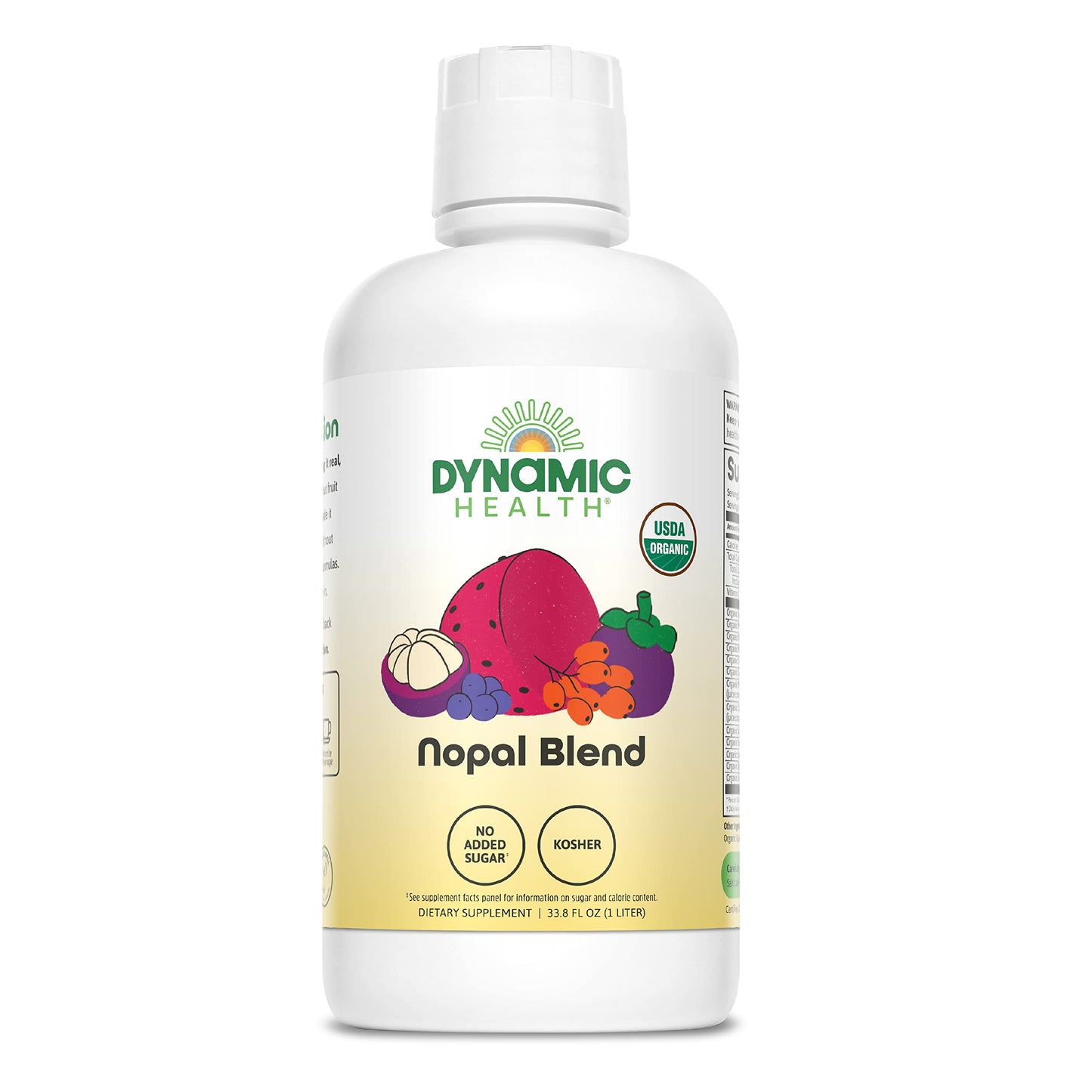 Dynamic Health Nopal Blend Juice with Acai, Certified Organic, Mangosteen and Seabuckthorn, Natural Antioxidants, Omegas, Vitamins and Amino Acids