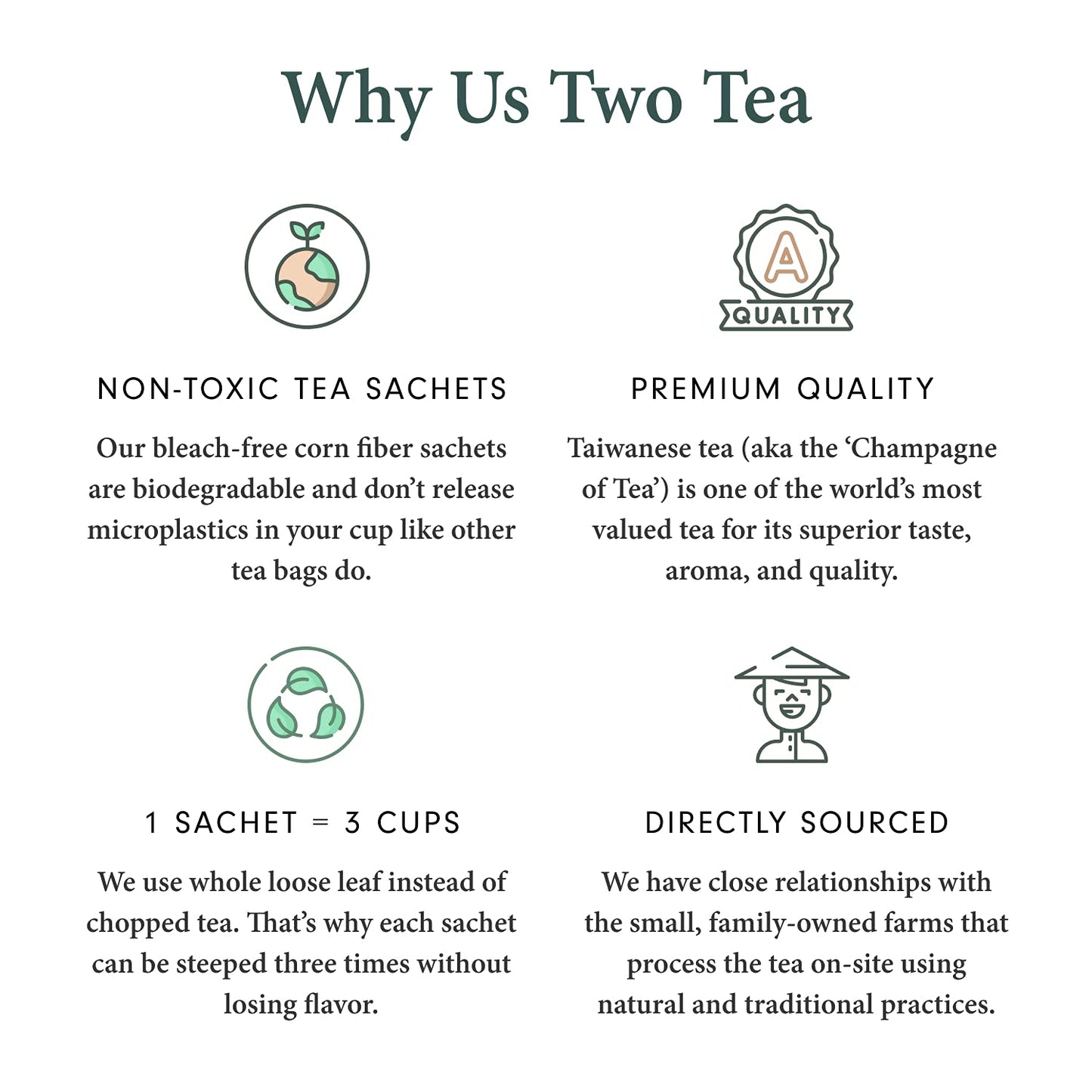 Taiwanese Black Tea (Manhattan Black) 12 Tea Sachets (1 tea sachet = 3 servings) High in Caffeine with a Seductive Honey Taste - Us Two Tea