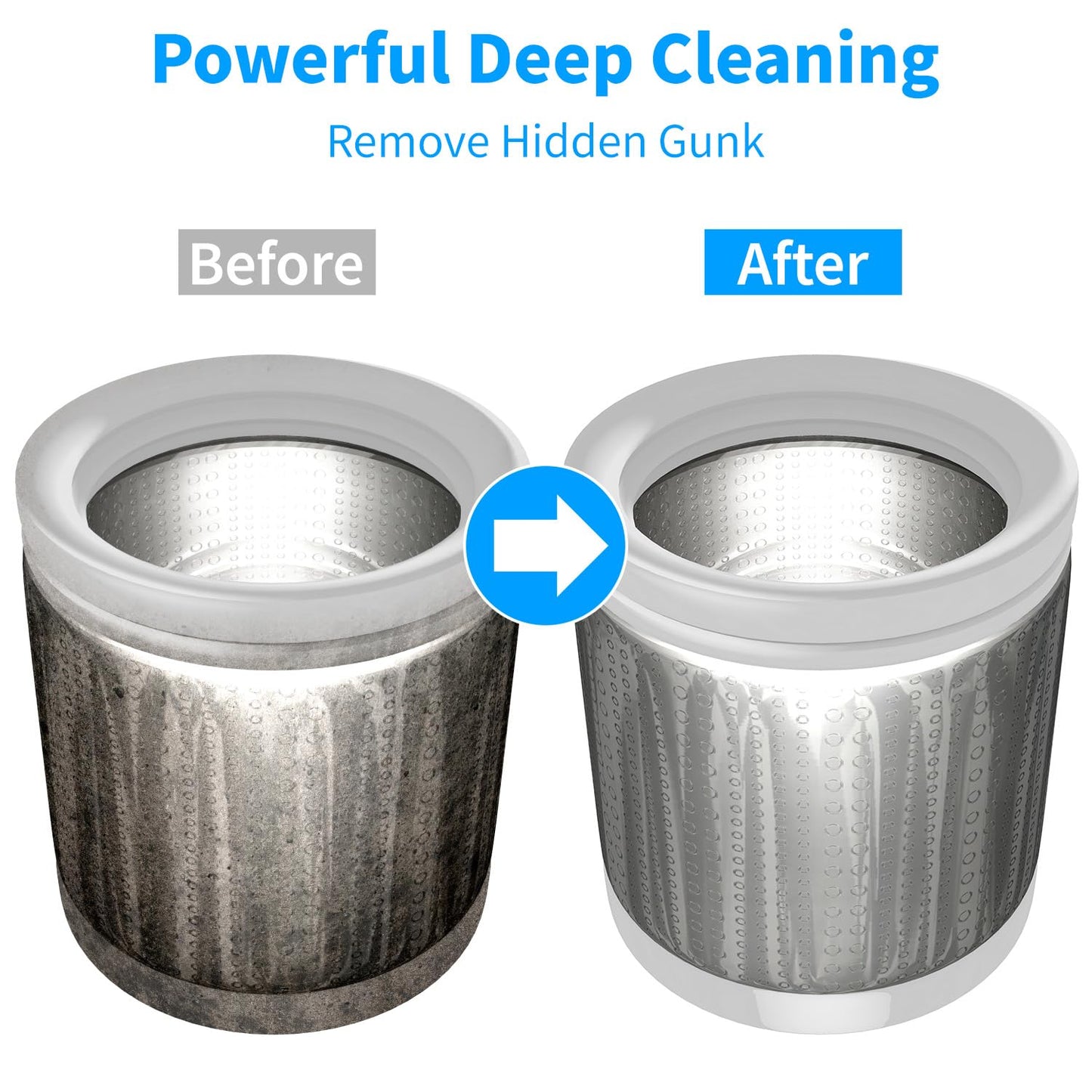 Washing Machine Cleaner Tablets - 24 Pack for Year-Round Deep Clean of Washer Machine, Suitable for HE, Top Load & Front Load Washer Cleaner, Grime