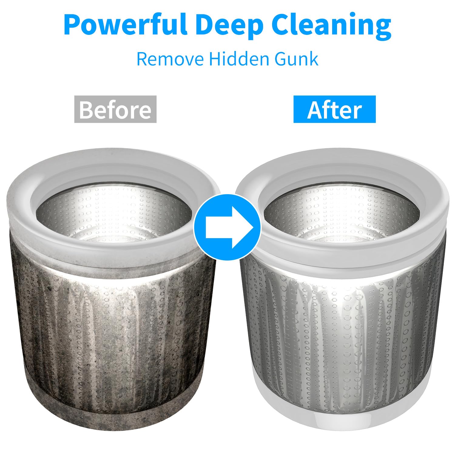 Washing Machine Cleaner Tablets - 24 Pack for Year-Round Deep Clean of Washer Machine, Suitable for HE, Top Load & Front Load Washer Cleaner, Grime