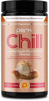 Perk Chill Drink Mix (Caramel Apple Pie) 18 Servings - Calming Melatonin-Free Nighttime Sleep Aid Support with Magnesium & L-Glycine, Gluten-Free