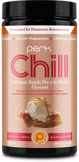 Perk Chill Drink Mix (Caramel Apple Pie) 18 Servings - Calming Melatonin-Free Nighttime Sleep Aid Support with Magnesium & L-Glycine, Gluten-Free