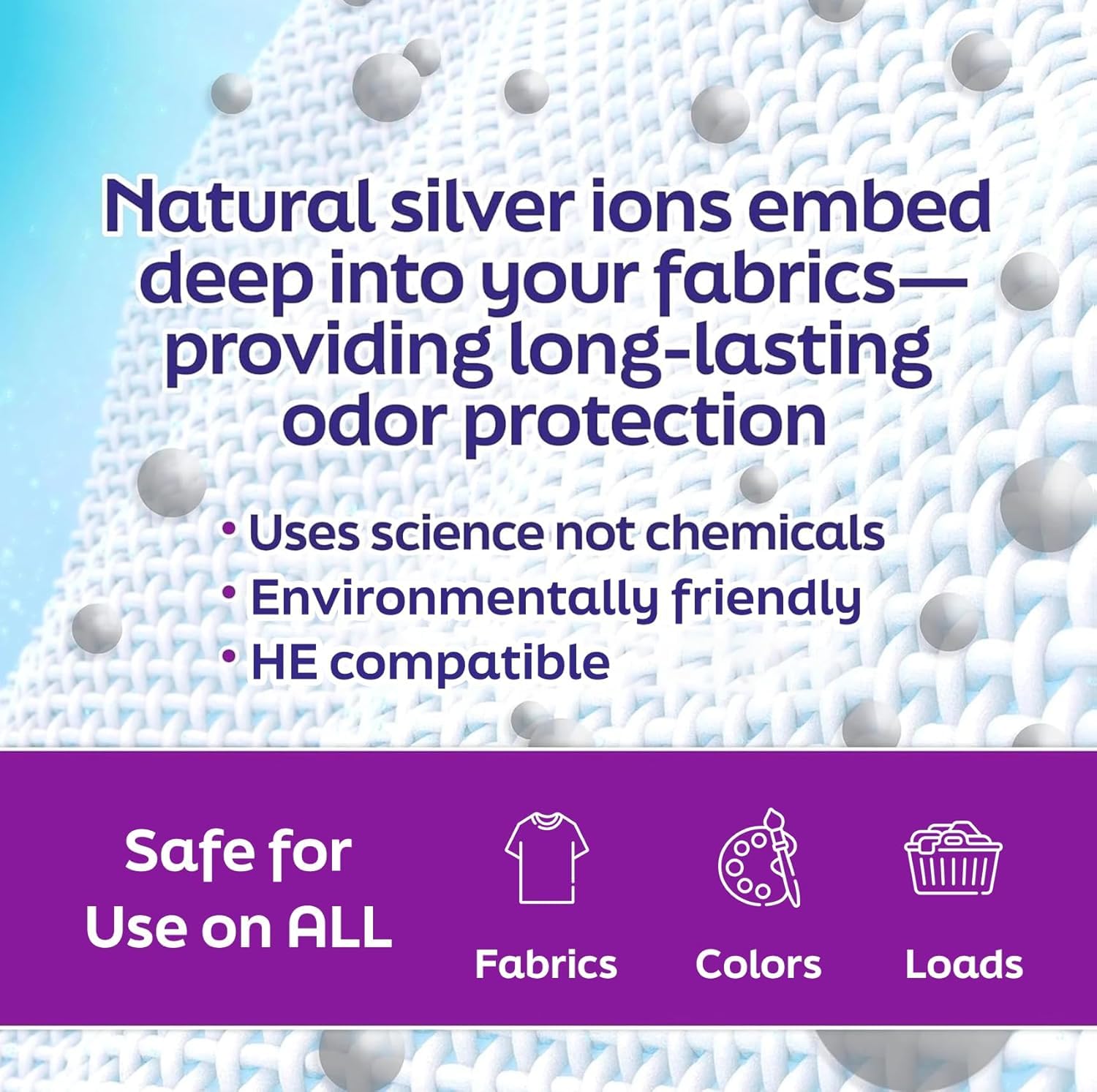 SilverWorks! Laundry Deodorizer, In-Wash Scent Booster, 3-in-1 Odor Eliminator, Long Lasting Scent, Protects Against Odors, Laundry Odor Remover
