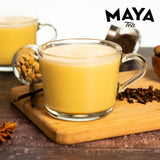 Maya Tea Raga Chai Tea Concentrate, Turmeric Spiced Herbal Blend, No Caffeine, 64 oz Bottle with Pump, 64 Servings