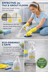 Tile & Grout pH - Eco-Friendly Acidic Tile & Grout Cleaner (pH 4) - Removes Hard Water, Soap Scum & Grime - No VOCs, Biodegradable, 25 fl oz