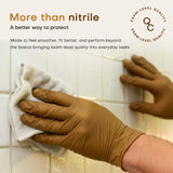SUP Powder-Free Nitrile Gloves, 100 Count Food Safe Latex-Free Disposable Gloves for Medical Cooking Cleaning Food Prep, Tan (X-Large)