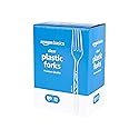 Amazon Basics Disposable Clear Plastic Forks, Premium Quality, BPA-Free, for Everyday Use, Party Supply, Events, 100 Count