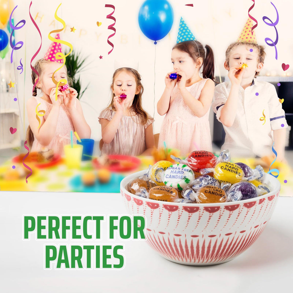 Sweetaholic Sugar-Free Assorted Hard Candy 5 Pound | Individually Wrapped | Bulk Hard Candy | Perfect for Parties and Events