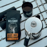 Killshot Coffee Whole Bean - 12 Ounce Bag, Medium-Dark Roast, (12 oz, Huntsmen Roast)