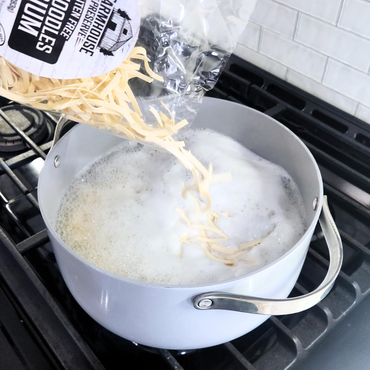 Farmhouse Preserve Gluten Free Medium Double Egg Yolk Amish Noodles, 10 Oz - Made with Rice Flour, Pasta for Soup