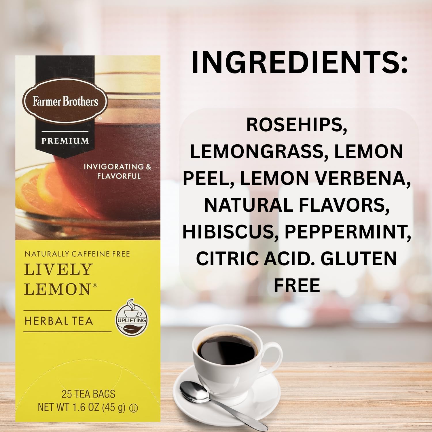 Farmer Brothers Premium: Lively Lemon Hot Tea - 2/25 ct boxes