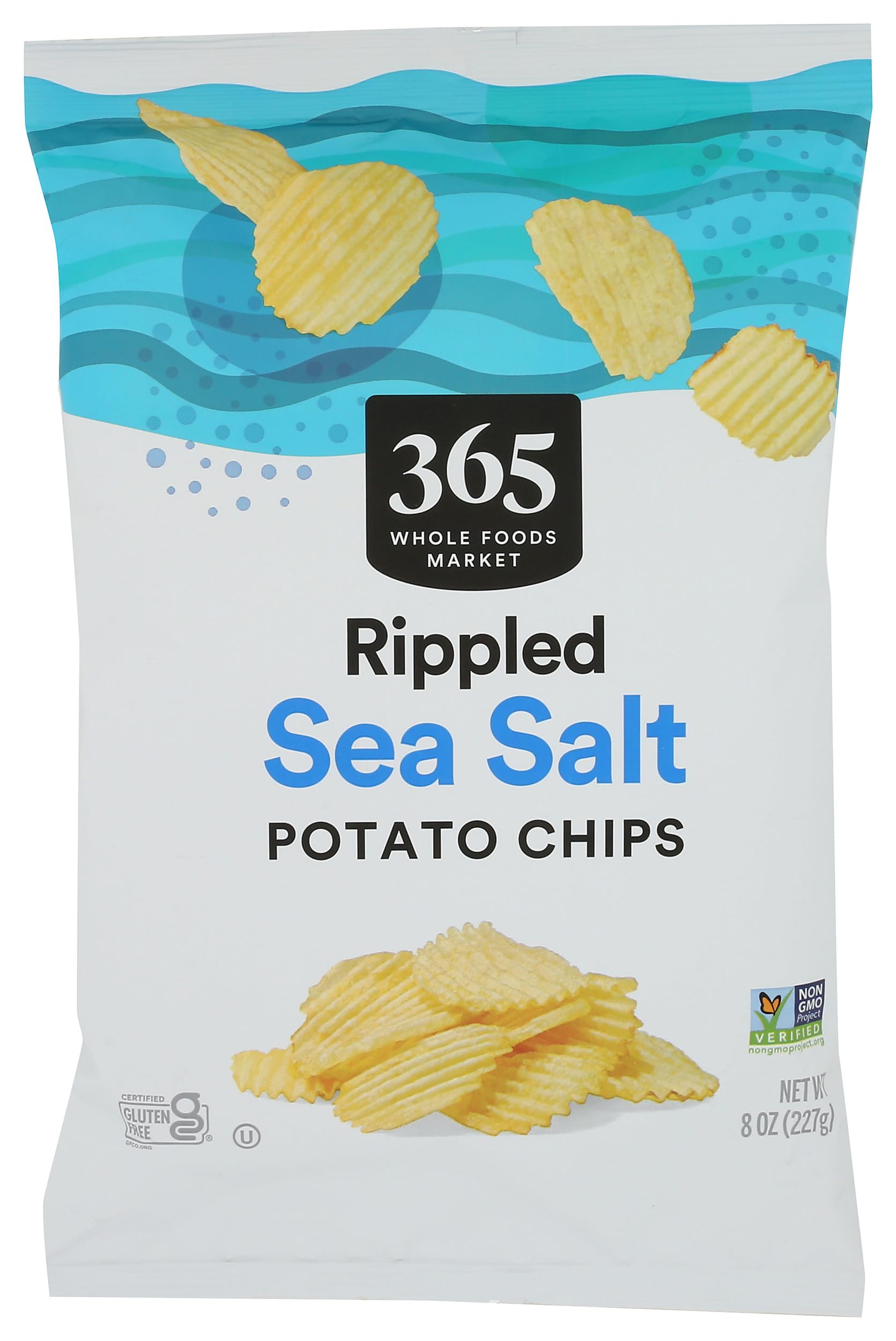 365 By Whole Foods Market, Potato Chips Rippled Sea Salt, 8 Ounce