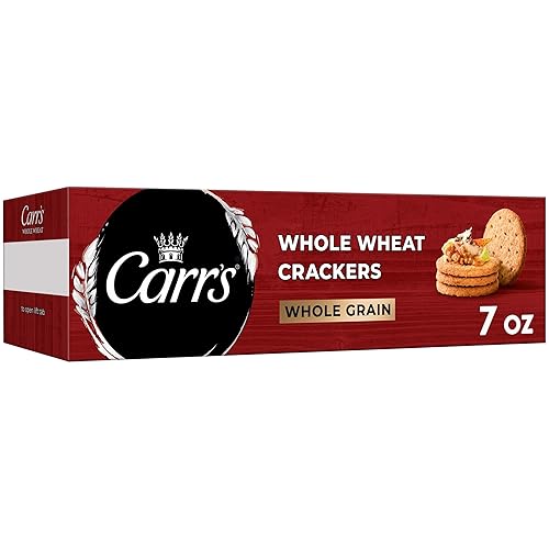 Carr's Crackers, Whole Grain Crackers, Party Snacks, Whole Wheat, 7oz Box (1 Box)