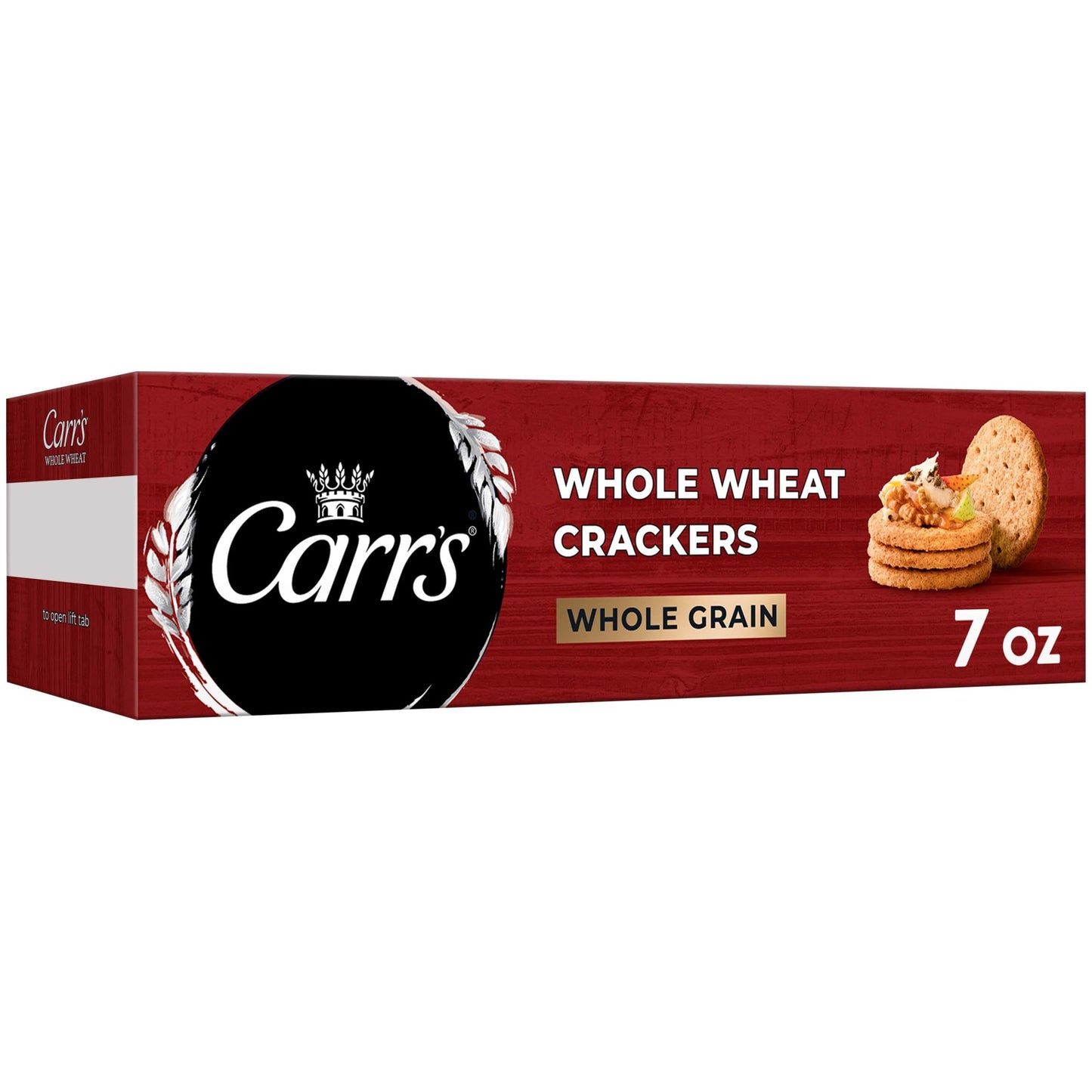 Carr's Crackers, Whole Grain Crackers, Party Snacks, Whole Wheat, 7oz Box (1 Box)