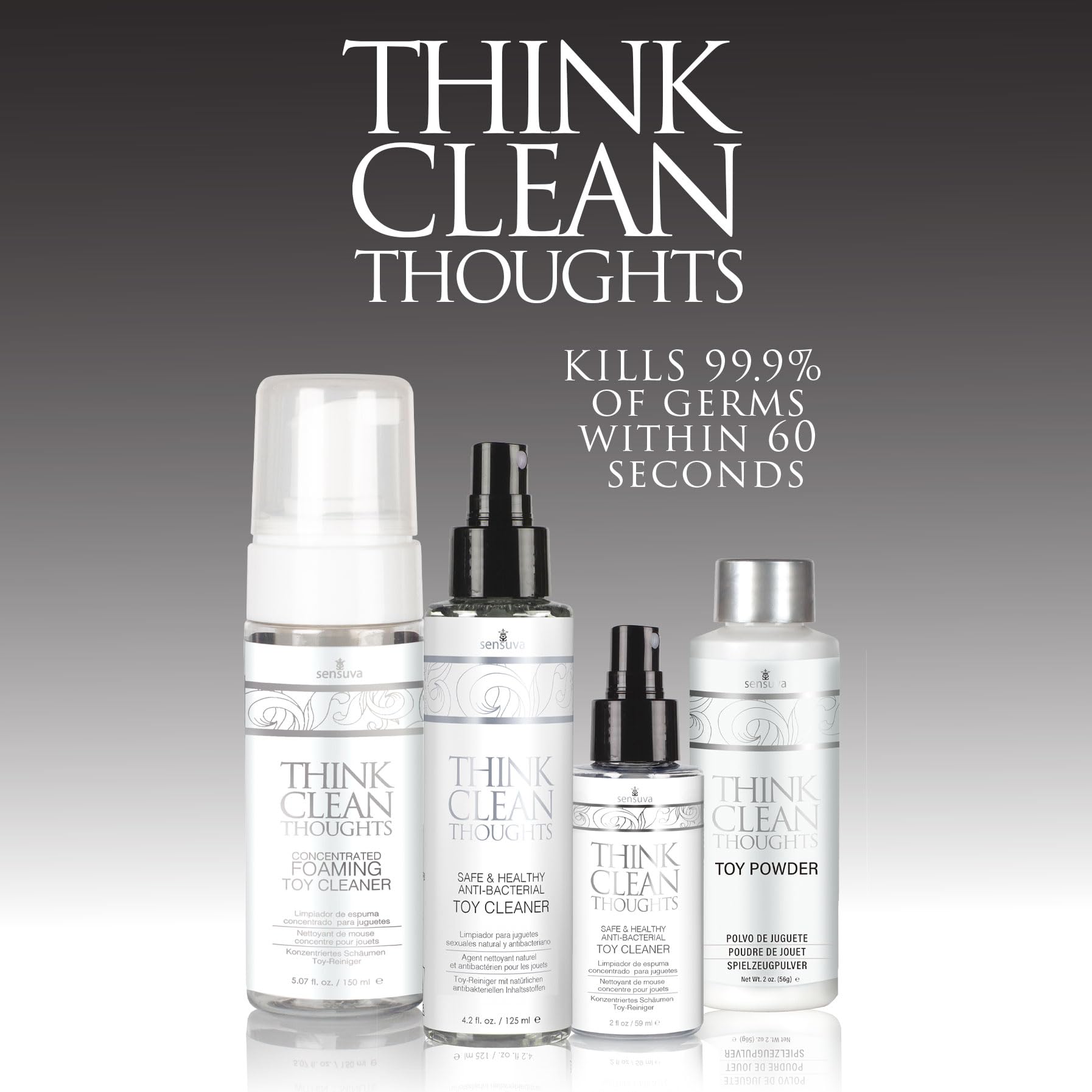 sensuva Think Clean Thoughts Toy Cleaner | 2 fl.oz. Mild Formula