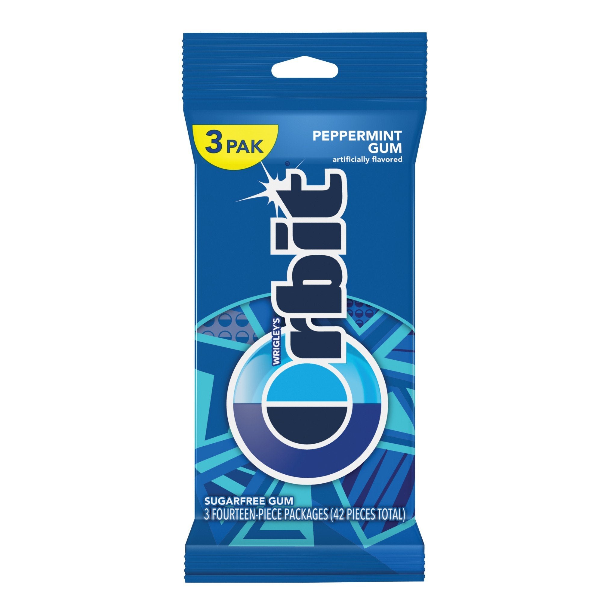 ORBIT Peppermint Sugarfree Chewing Gum, 3 Packs of 14-Pieces (42 Total Pieces)