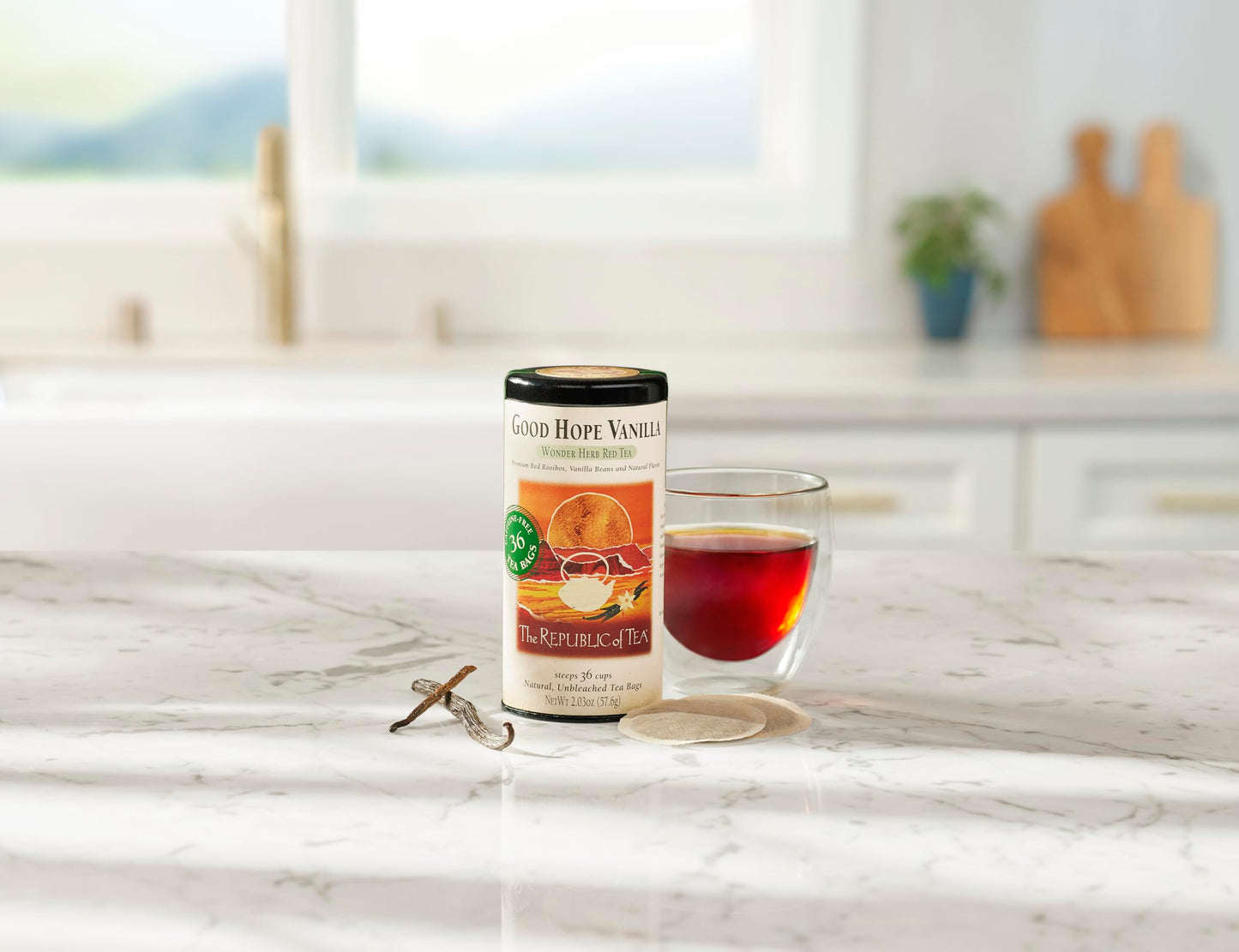 The Republic of Tea - Good Hope Vanilla Herbal Red Tea, Naturally Caffeine-Free African Rooibus - 36 Tea Bags