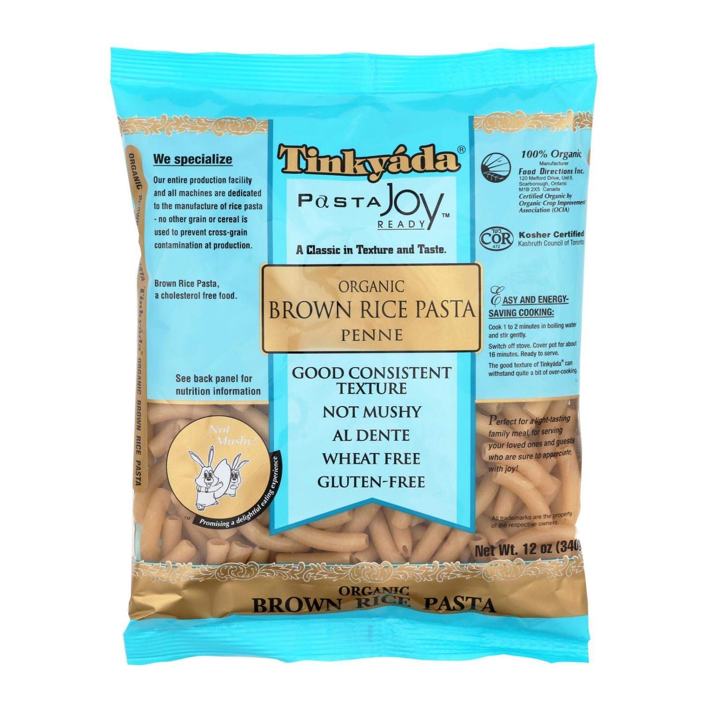 Tinkyada Organic Brown Rice Penne - Case of 12 - 12 oz12
