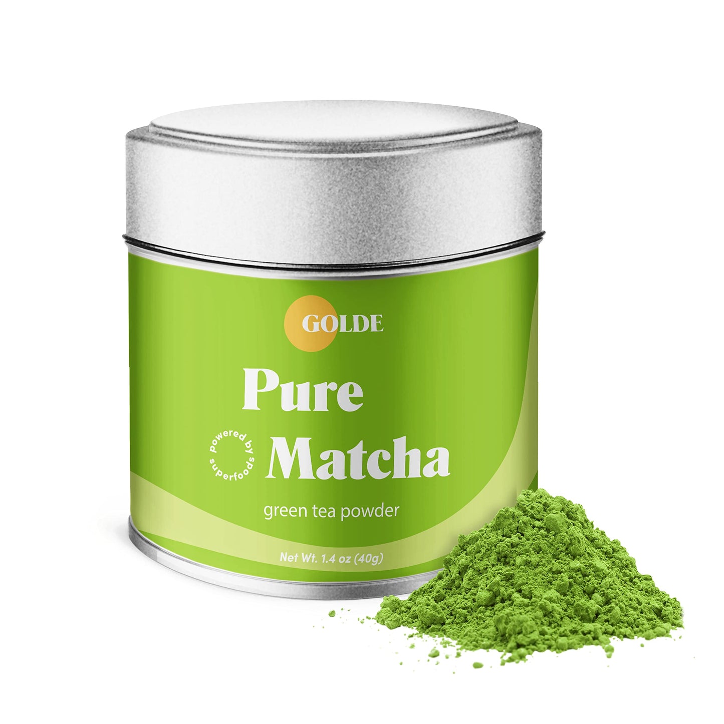 GOLDE Pure Matcha - Ceremonial Grade Organic Matcha Powder - Japanese Green Tea - Smooth, Vibrant Matcha for Tea, Lattes & Smoothies - Vegan, Gluten