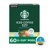 Starbucks K-Cup Coffee Pods, Iced Coffee Blend, Vanilla Naturally Flavored for Keurig Brewers, 100% Arabica, 6 Boxes (60 Pods Total)