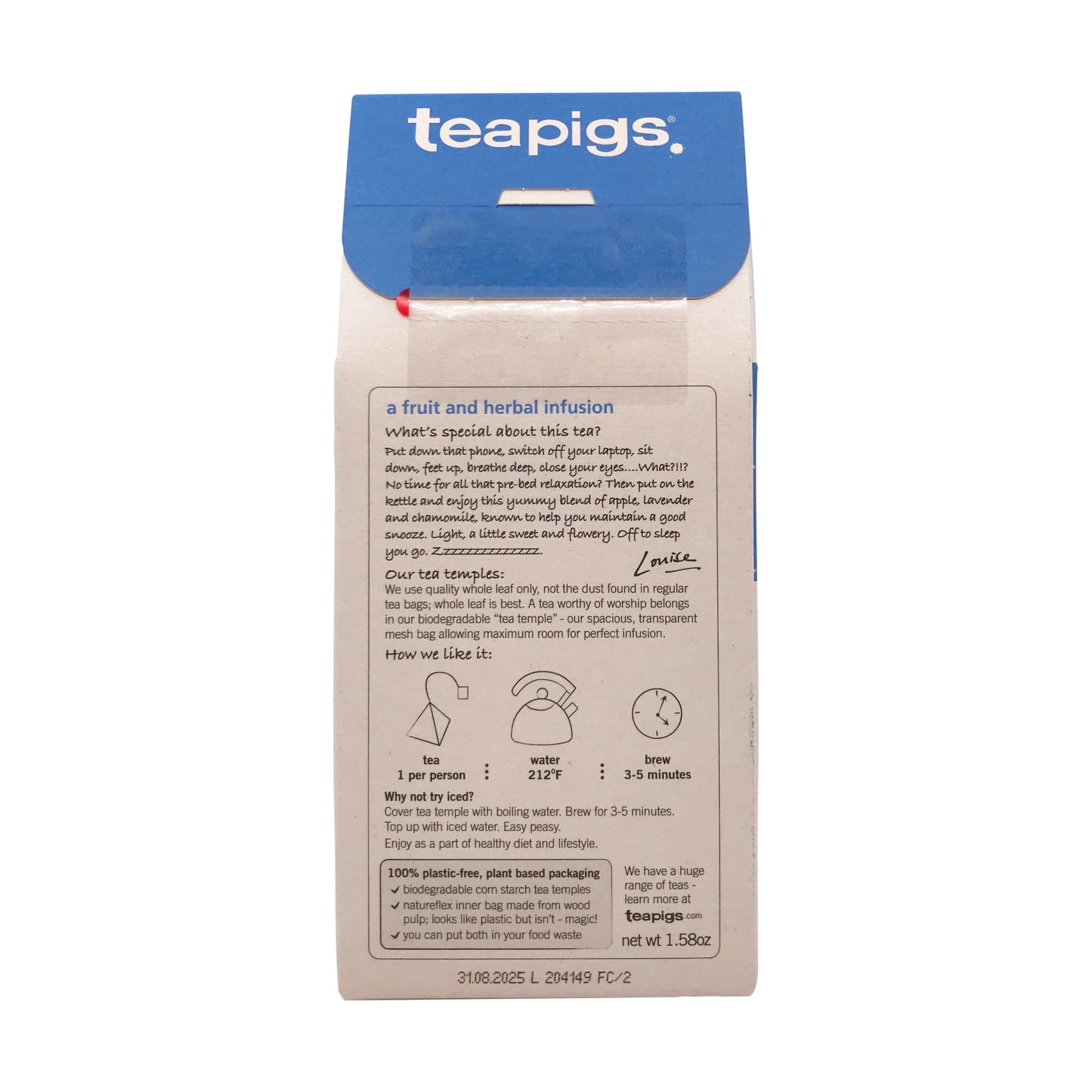 Teapigs Organic Snooze Herbal Tea Made With Whole Herbs and Fruits (1 Pack Of 15 Tea Bags)