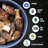 5Senses Himalayan Wild Morel Mushroom (Gucchi) | Hongo Morilla SILVESTRE DEL HIMALAYA | Morel Maestro | Premium Grade A Gucchi | Handpicked Dried