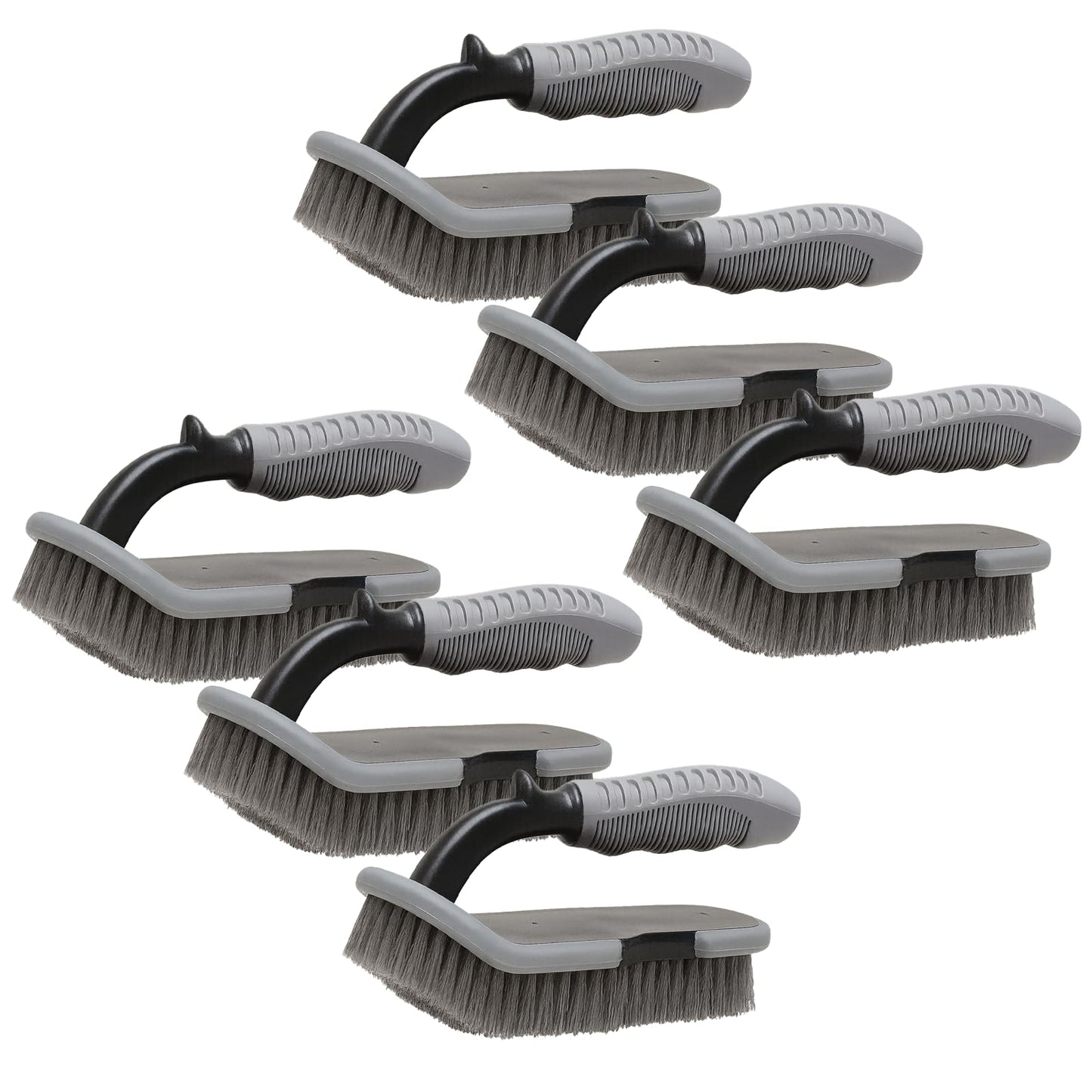 EvaClean Heavy-Duty 7 Inch Scrub Brushes, Stiff Bristle Cleaning Brushes for Bathroom, Shower, Kitchen, Tile, Carpet & Floor, Non-Slip Handle Scrubber