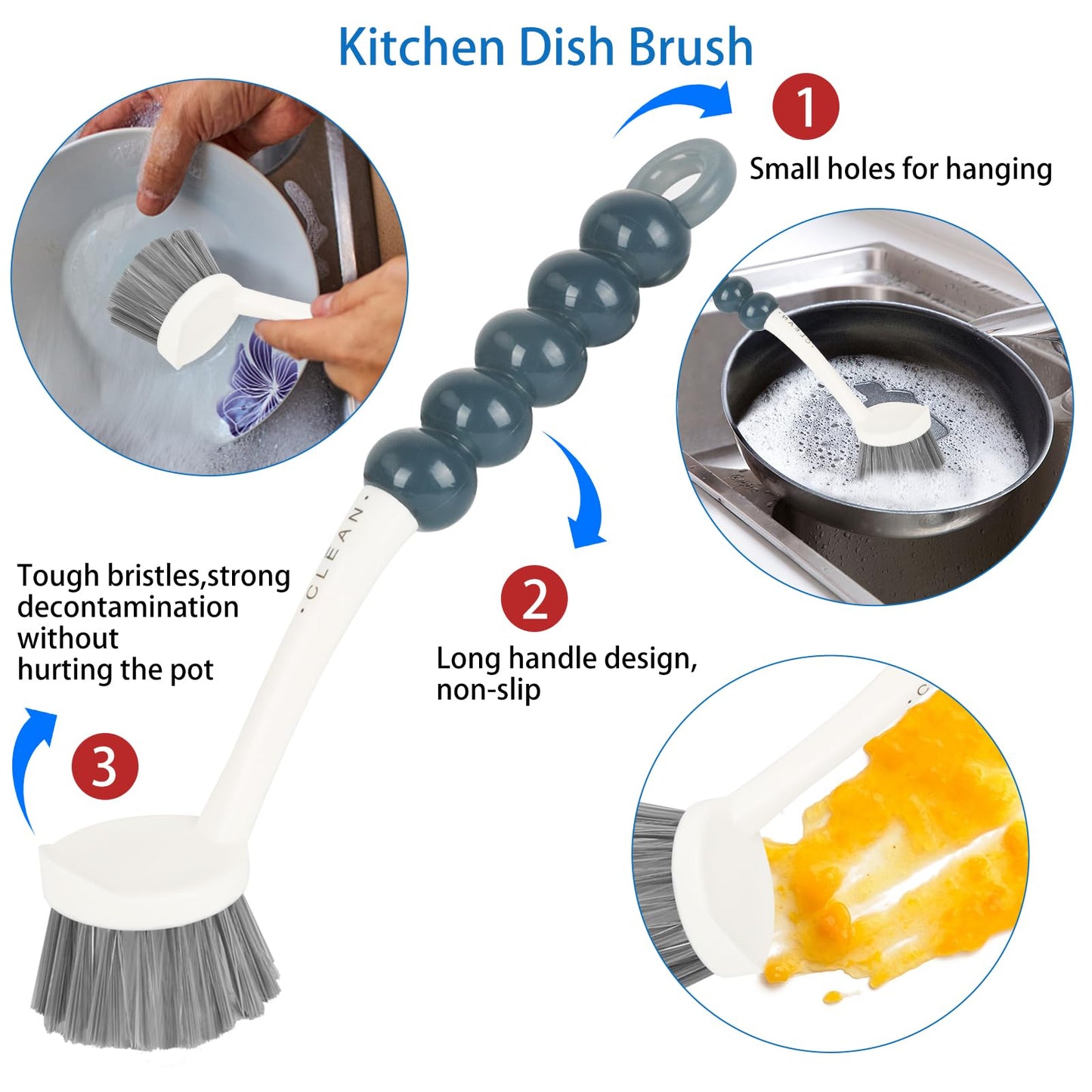 6 Pack Multipurpose Household Cleaning Set, Deep Cleaning Brush Set with Grips - Dish, Scrub, Bottle, Shoe, Groove Gap, Keyboard Brush for Kitchen