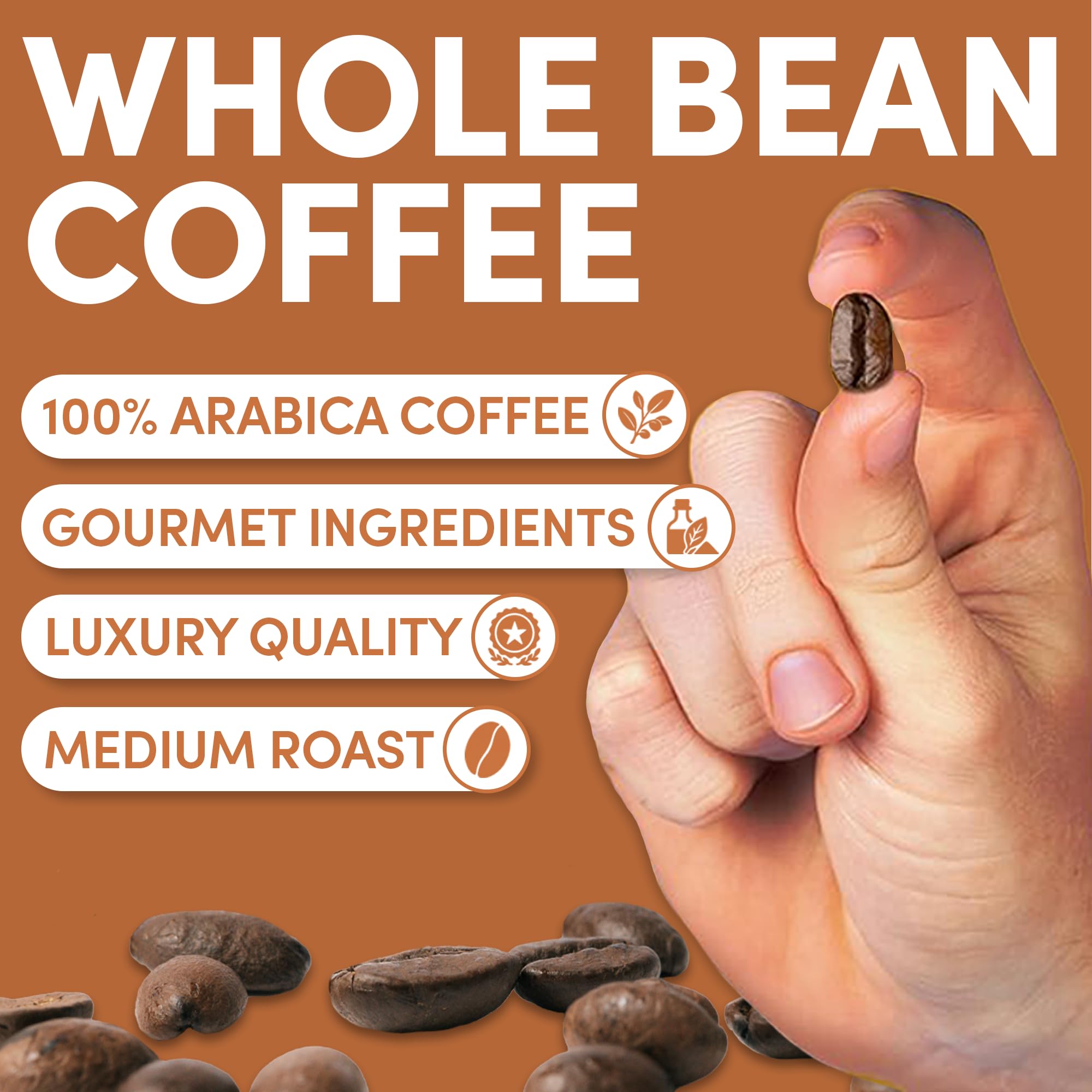 Sarasota Coffee Whole Bean Cinnamon Pecan Brownie | Medium Roast Gourmet Flavored Coffee Beans | Low Acid, Mold Free, Specialty Grade Bulk Coffee