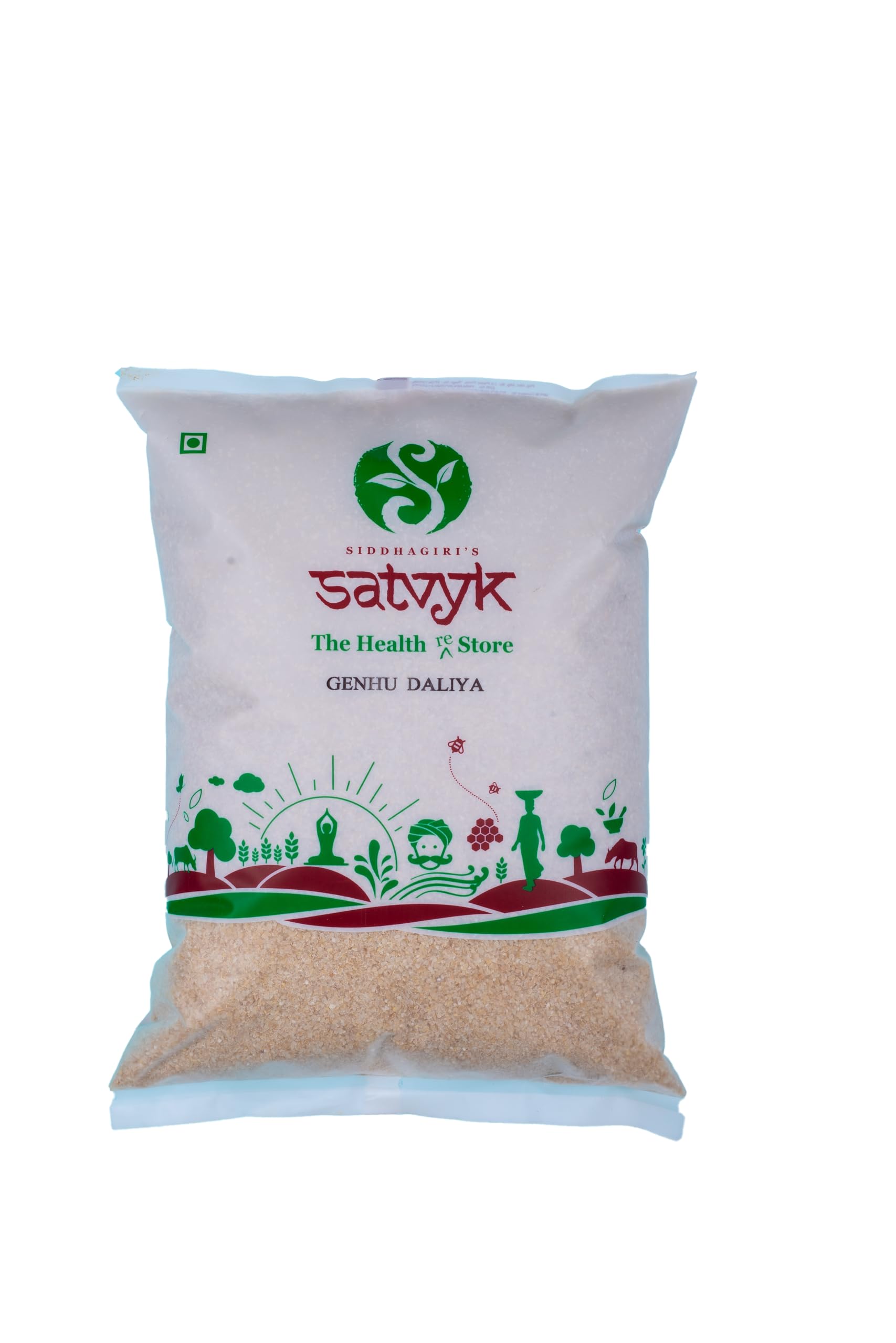 S Siddhagiri's SATVYK THE HEALTH re STORE Organic Dalia/Daliya (Genhu (Wheat) Dalia - 500gms) 17.63 OZ