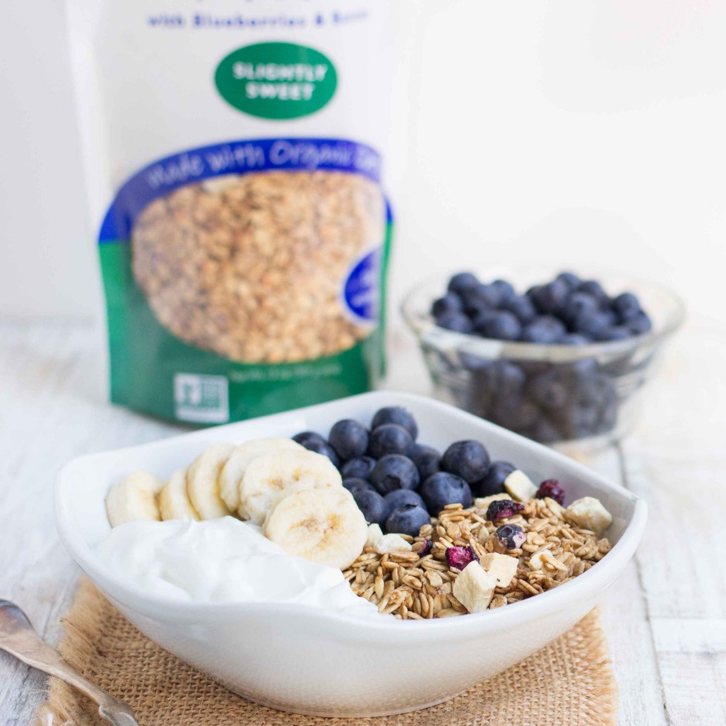 Chappaqua Crunch Simply Granola, Blueberries and Bananas - Custom Rolled Oats with Freeze Dried Blueberries and Bananas - Slightly Sweet, Heart