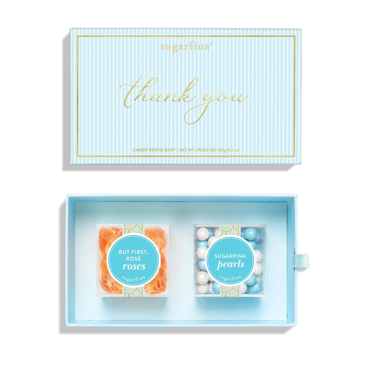 Sugarfina Thank You 2 Piece Candy Bento Box | But First, Rosé Roses, Sugarfina Pearls