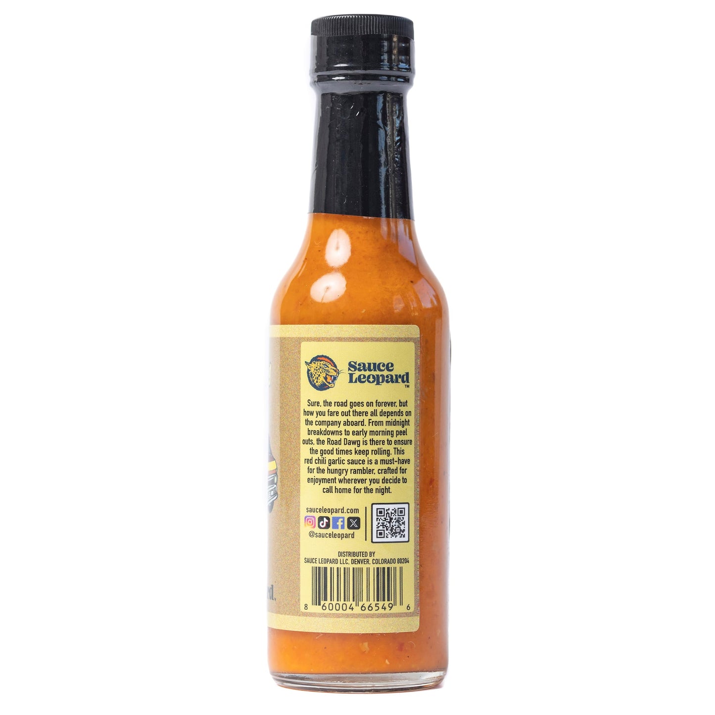 Sauce Leopard The Road Dawg Red Chili Garlic Hot Sauce - Small Batch Red Jalapeño Pepper Sauce, All Natural, Preservative Free - 2-Pack, 5 Fl Oz Each