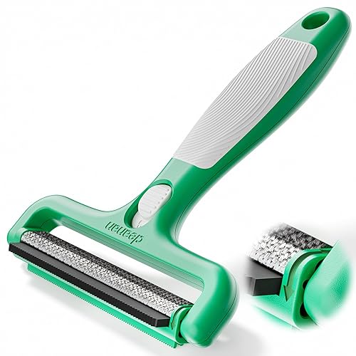 4-in-1 Pet Hair Remover & Lint Tool, Reusable Carpet Cleaner for Dog & Cat Fur - Safe for Couch, Clothes, Rugs & Car Mats - Portable Detailer with 4