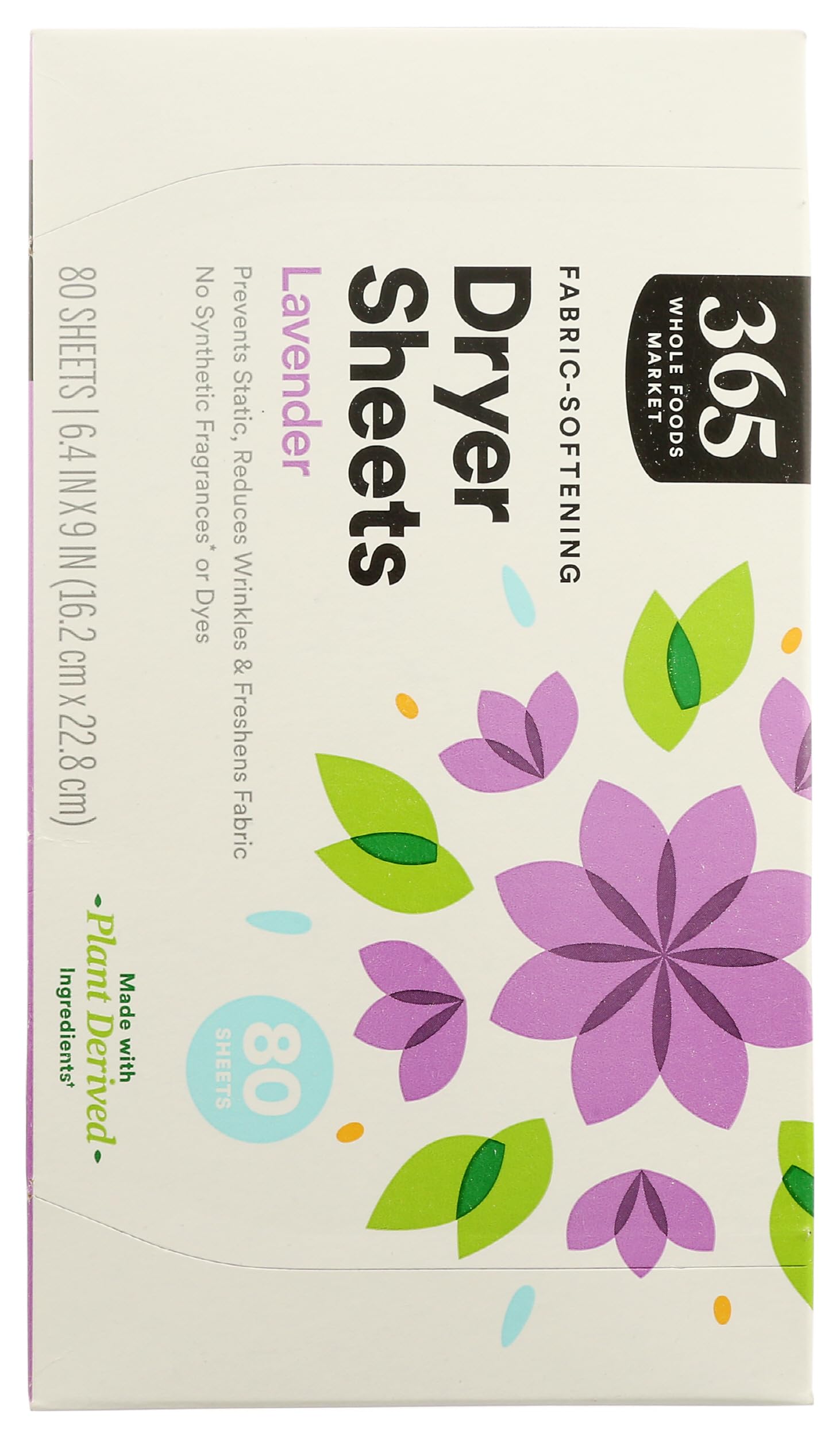 365 by Whole Foods Market, Fabric-Softening Dryer Sheets, Lavender, 80 Count